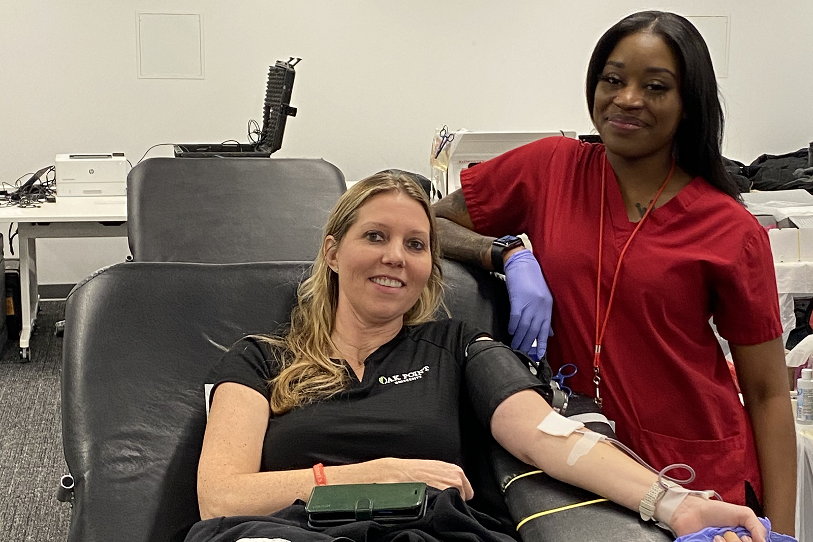 Dean of Nursing, Melissa Murphy, heeds the calling and donates blood at one of our many blood drive.